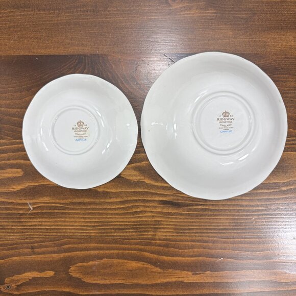 Vintage Ridgway Camille Bowl Set Blue Floral Ironstone England Dinnerware - Picture 5 of 7